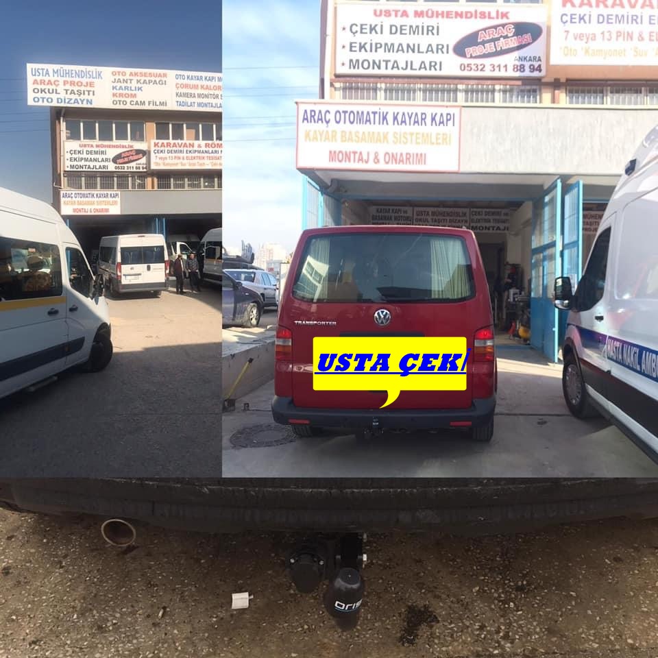 VW TRANSPORTER ÇEKİ DEMİRİ TAKMA MONTESİ VE ARAÇ PROJE FİRMASI ANKARA USTA MÜHENDİSLİK 05323118894