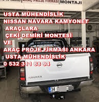 NISSAN NAVARA KAMYONET ARAÇLARA ÇEKİ DEMİR BAGLAMA MONTAJI VE ARAÇ PROJE FİRMASI ANKARA USTA MÜHENDİSLİK 05323118894